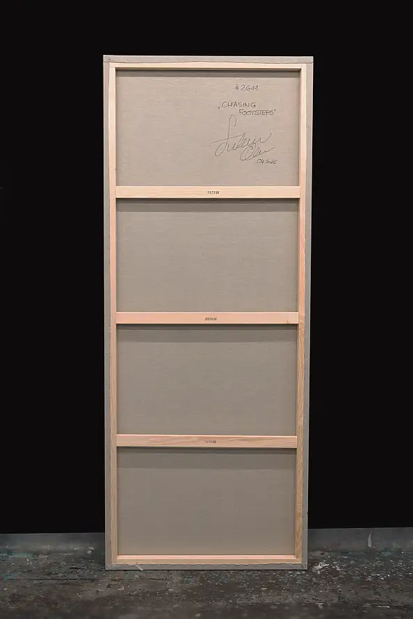 Łukasz Olek, Chasing Footsteps, Acrylic painting - canvas, 80 x 200