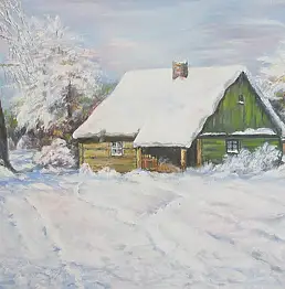 Melania Witkowska, Коттедж за деревней, Акрилова картина - , 50 x 40