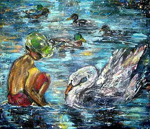 Bernadeta Nowak - Chłopiec i łabędź