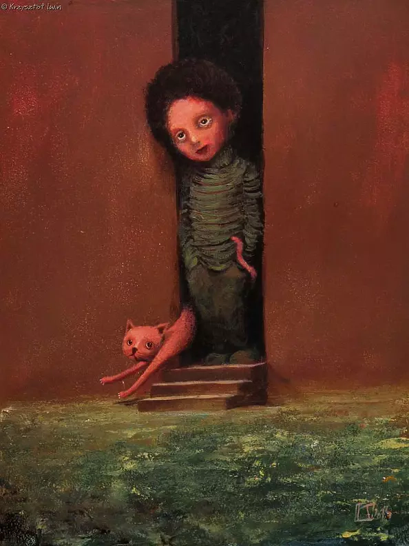 Krzysztof Iwin - Boy with cat