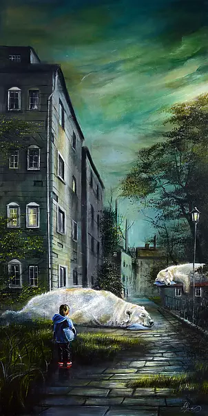 Agata Buczek - Boy with a blue pillow