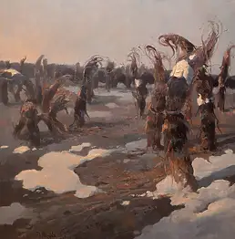 Dominik Woźniak, Chochoły, Obraz olejny - płótno, 80 x 90