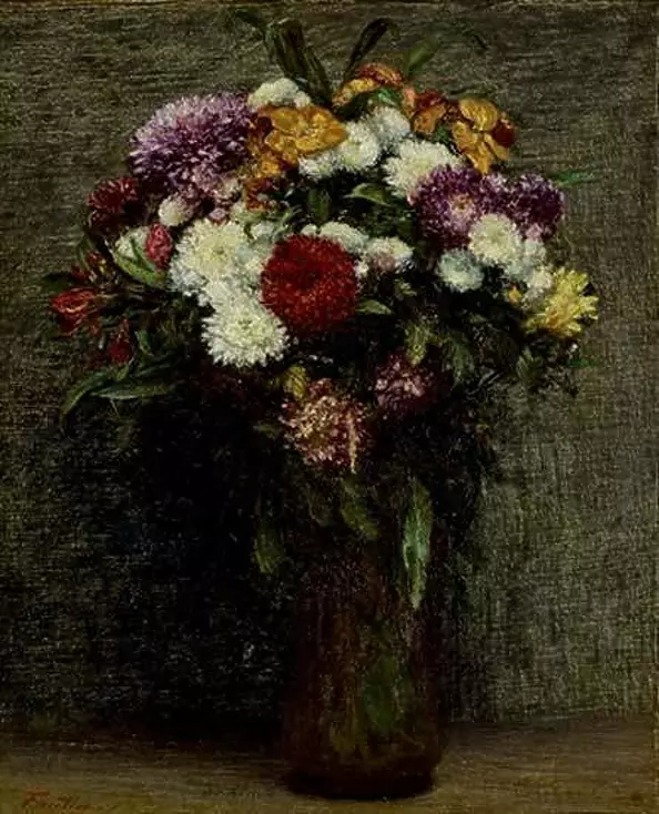 Fantin Latour - Chrysanthèmes et giroflées