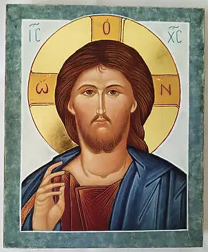 Jadwiga Kowalska,  Chrystus Pantokrator , Tempera - deska, 25 x 30