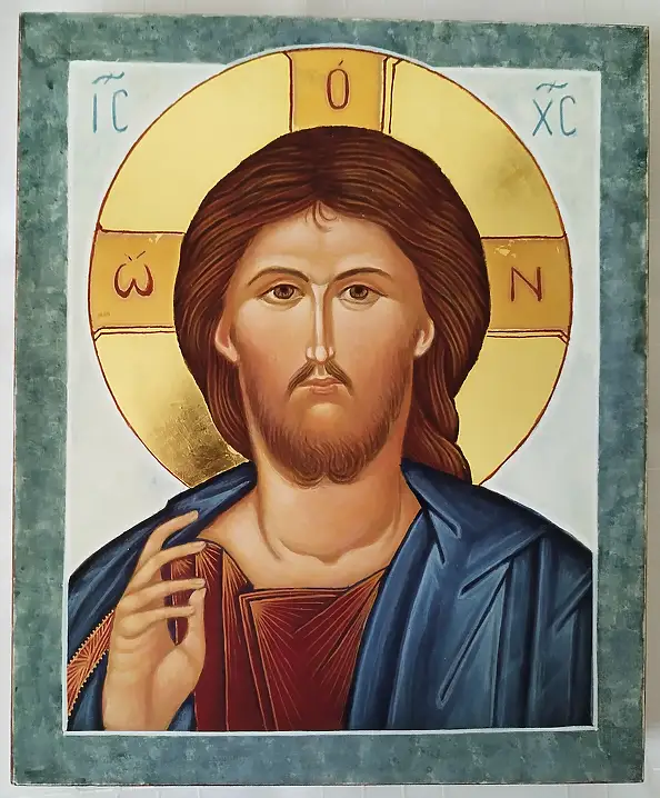 Jadwiga Kowalska,  Chrystus Pantokrator , Tempera - deska, 25 x 30