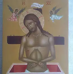 Jadwiga Kowalska, Христос в могиле, Темпера - дошка, 19 x 26