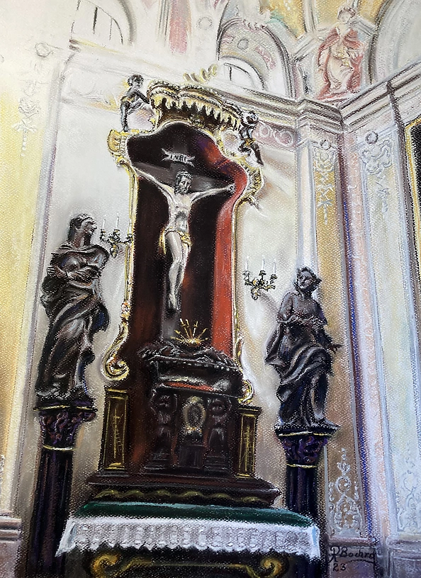 Rafał Bochra - Chrystus w bocznym ołtarzu w kościele w Opolu Lubelskim