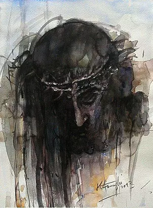 Krzysztof Łozowski - Christ wearing a crown of thorns