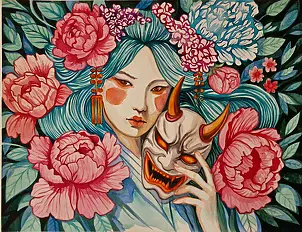 Danuta Kolis - Watercolor painting entitled Chunari