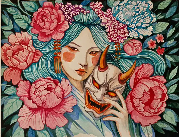 Danuta Kolis - Watercolor painting entitled Chunari