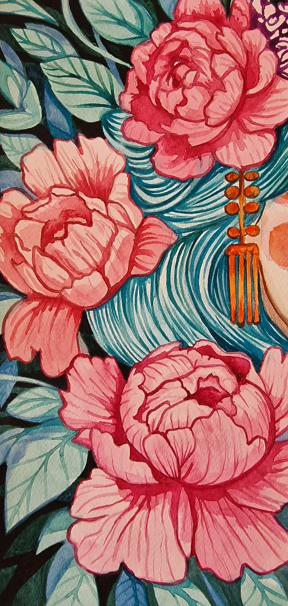 Danuta Kolis - Watercolor painting entitled Chunari