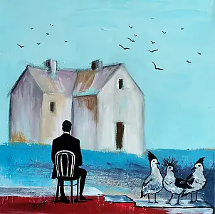 Przemyslaw Michalczuk, A moment to think, Acrylic painting, Oil painting - canvas, 50 x 50