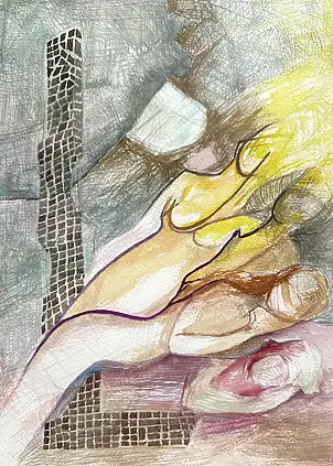 Anna Lupa Suchy, Quietly, Watercolors - paper, 20 x 29