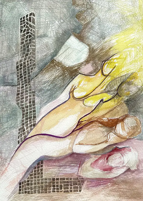 Anna Lupa Suchy, Quietly, Watercolors - paper, 20 x 29