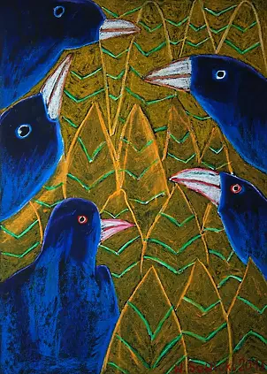   - Dark blue birds