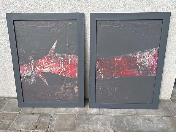 Piotr Kukla Qkla, "Thorn", diptych 2021 (2x 78x58), Acrylic painting - panel, 58 x 78