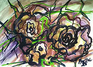 Marzena Salwowska, Dornige Rosen/Gras und Blume, Weitere, Tinte - Papier, 42 x 30