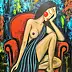 katarzyna nachajska, The burden of silence, Acrylic painting - canvas, 100 x 100