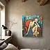 katarzyna nachajska, The burden of silence, Acrylic painting - canvas, 100 x 100