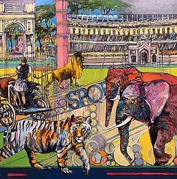 Piotr Rembieliński, Circus Maximus, Acrylgemälde - Leinwand, 120 x 100