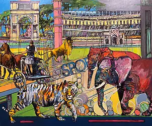 Piotr Rembieliński, Circus Maximus, Obraz akrylowy - płótno, 120 x 100