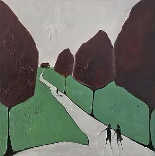 Mariusz Makuła, Cisza drzew, Obraz olejny - płótno, 30 x 30