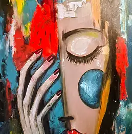 katarzyna nachajska, Cisza pod powieką , Obraz akrylowy - płótno, 100 x 150