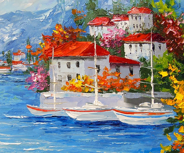 Olha Darchuk - City on the sea coast
