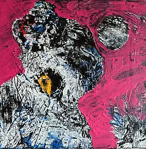 Dorota Jabłońska, Ciurkadełko, Obraz akrylowy, Obraz olejny, Techniki mieszane - płótno, 50 x 50