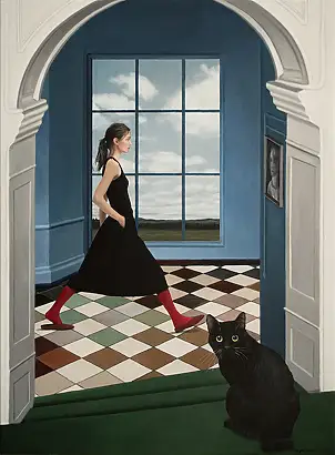 Nataliya Bagatskaya, Co się dzieje?, Obraz akrylowy - płótno, 70 x 95