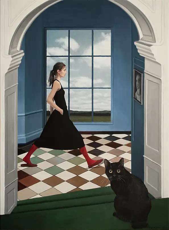 Nataliya Bagatskaya, Co się dzieje?, Obraz akrylowy - płótno, 70 x 95