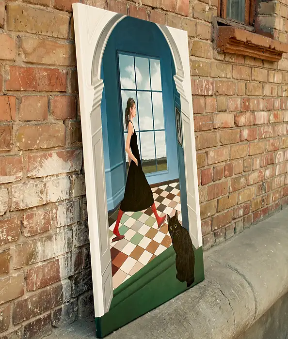 Nataliya Bagatskaya, Co się dzieje?, Obraz akrylowy - płótno, 70 x 95