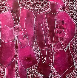 Iwona Molecka, Пальто-розовый, Акрилова картина - холст, 80 x 100