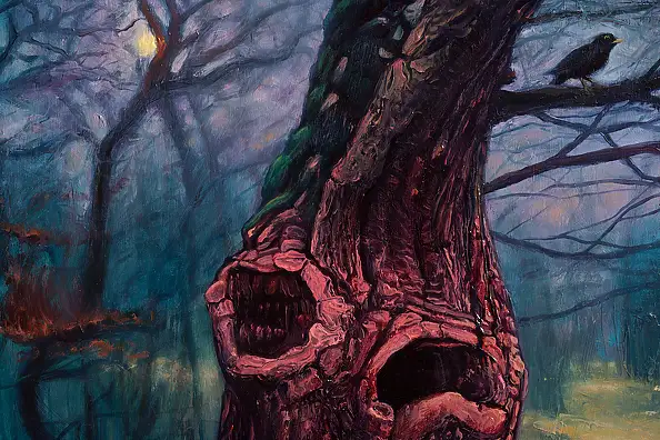 Wojciech Pater, Cold Moon Terror, Obraz olejny - płyta, 40 x 60