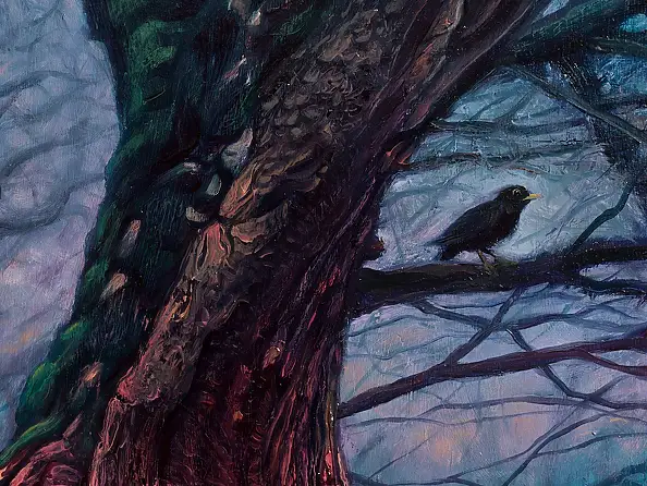 Wojciech Pater, Cold Moon Terror, Obraz olejny - płyta, 40 x 60
