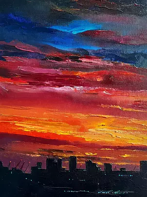 Tatiana Mienkina - Colorful City Sunset