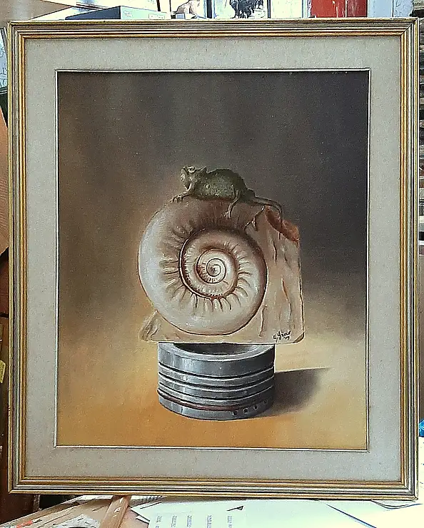 Giovanni Greco, Composizione con camaleonte, Quadro a olio - tela, 50 x 60
