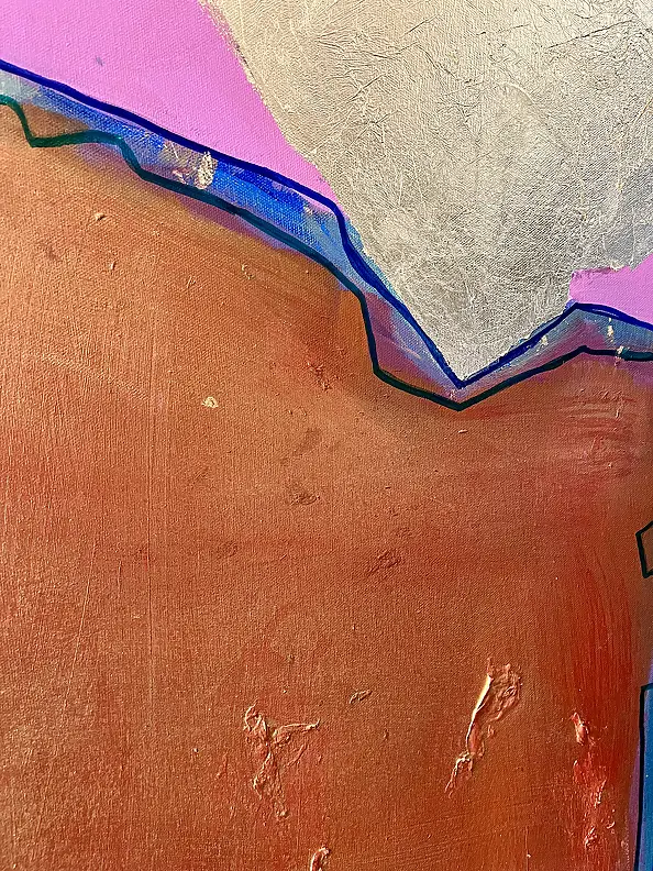 eL Moccko,  Contornos , Gwasz , Obraz akrylowy - płótno, 90 x 130