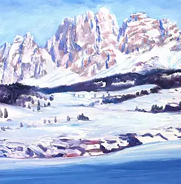 Mario Solazzo, Кортина, Масляная картина - холст, 100 x 70