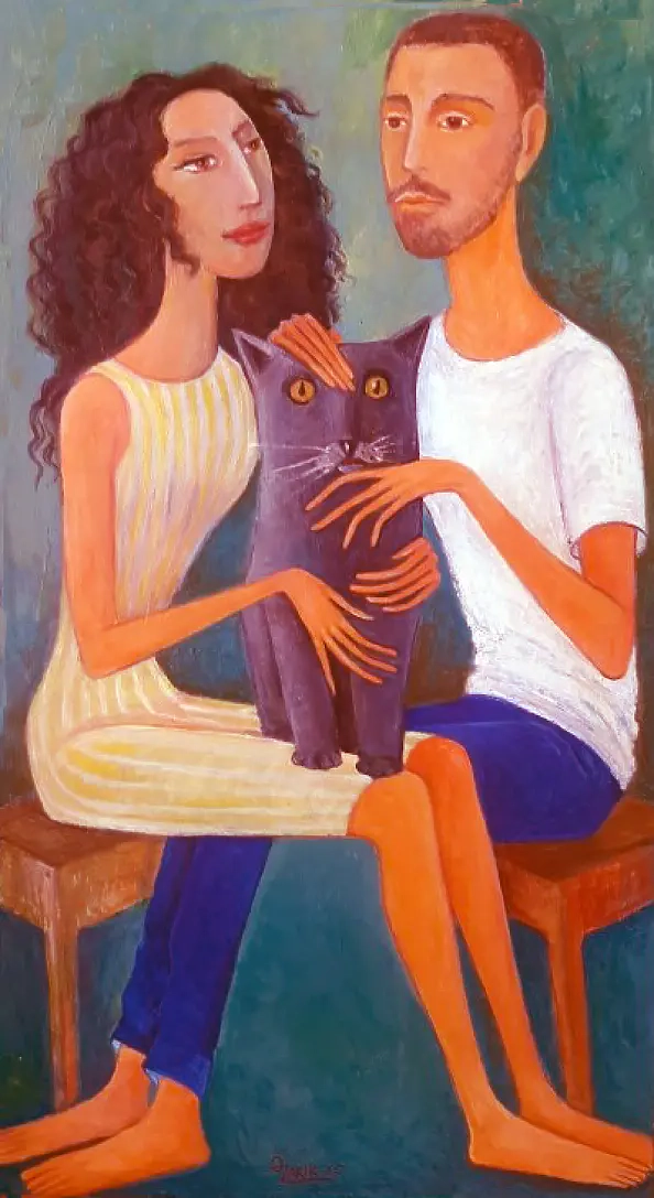 ZAKIR AHMEDOV - Costa and friends2025year 90X50cm Original painting Oil on canvas