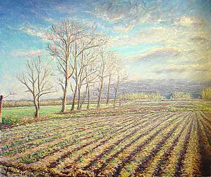   - The village of poplars, the effect of full light