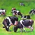 Renata Domagalska - Vaches sur une prairie d'été