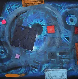 Rafał Spychalski, Сумасшедший синий, Акрилова картина - , 120 x 80