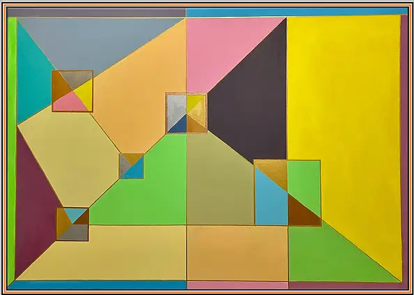 eL Moccko, Cuadrado, Obraz akrylowy - płótno, 100 x 80