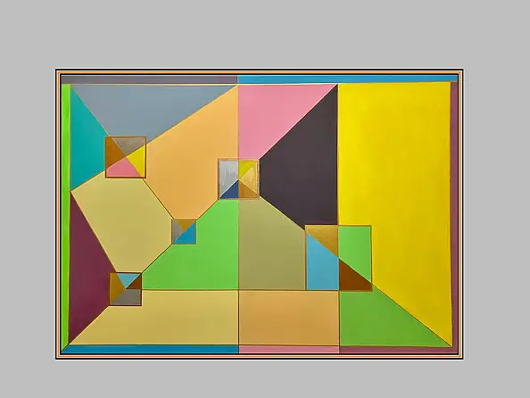 eL Moccko, Cuadrado, Obraz akrylowy - płótno, 100 x 80