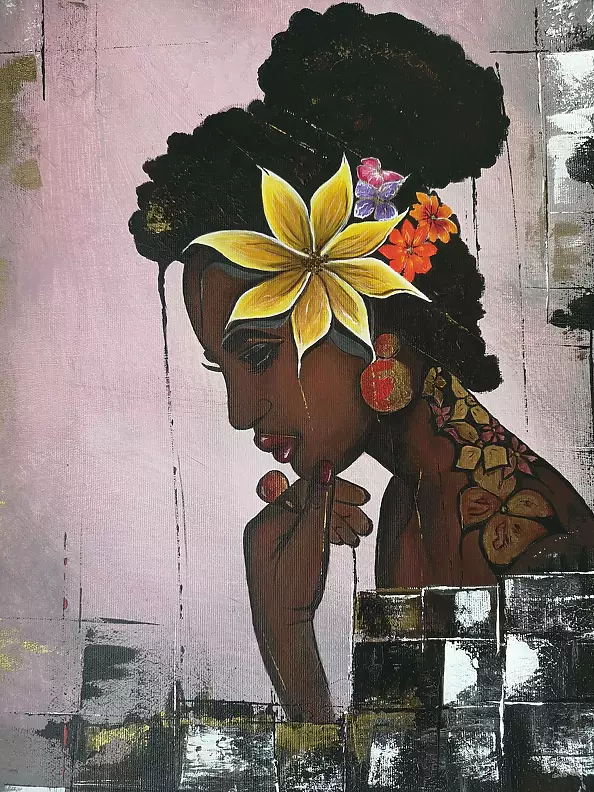 Aneta Majcher - Cuban Lady with Flowers