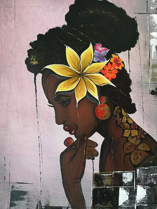 Aneta Majcher - Cuban Lady with Flowers