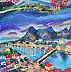 Krystyna Mościszko, Wunderschöne Ferien, Omis und Japan!, Acryl-Bild - Leinwand, 40 x 50