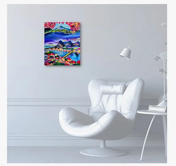 Krystyna Mościszko, Wunderschöne Ferien, Omis und Japan!, Acryl-Bild - Leinwand, 40 x 50