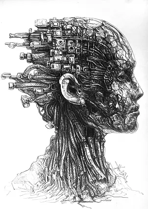Krzysztof Krawiec - Cyberexistence *dessin au stylo